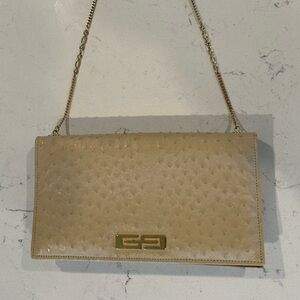Vintage Corbeau Curio Genuine Ostrich Skin Clutch/Chain Purse. Great Condition